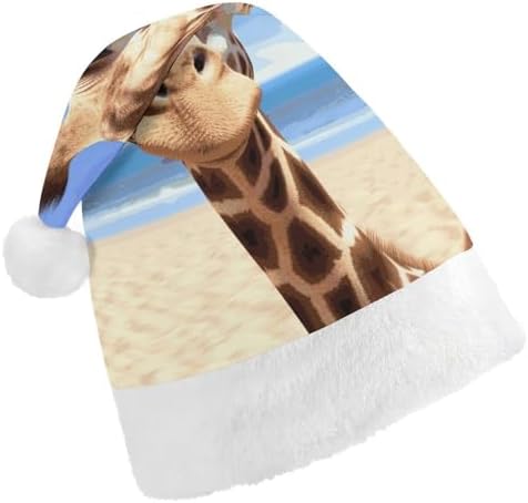 Santa Hat Beach Giraffe Christmas Headwear for Adults