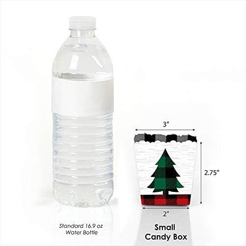 Big Dot of Happiness Holiday Plaid Trees Favor Boxes Set of 12
