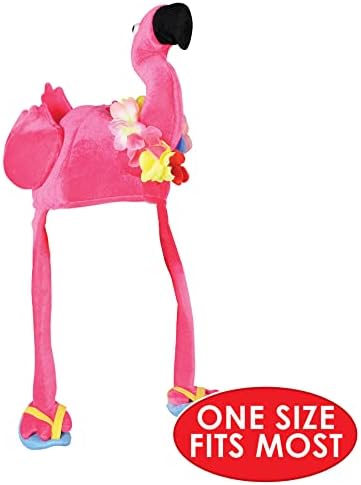 Beistle Unisex Plush Pink Flamingo Hat for Parties