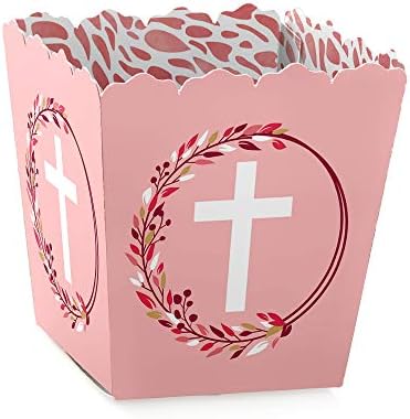Pink Elegant Cross Mini Candy Boxes Set of 12