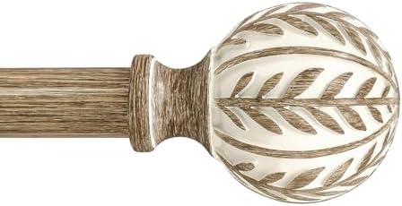 QDWIS Boho Wood Curtain Rods 36-88 Inches
