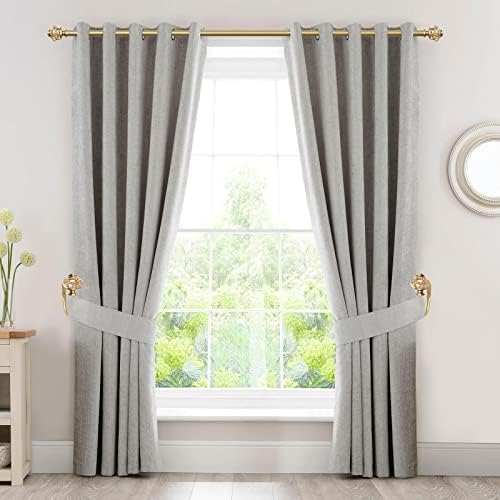 2 Pack Curtain Holdbacks with Gold Translucent Finials