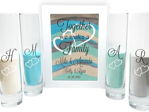GLASS Blended Family Wedding Sand Shadow Box Set