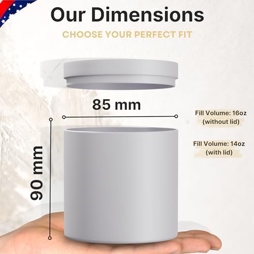 True Candle Tins 12 Pack 16 Oz Matte White Tall