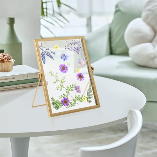 HyzaPhix Gold 4x6 Pressed Flower Frame