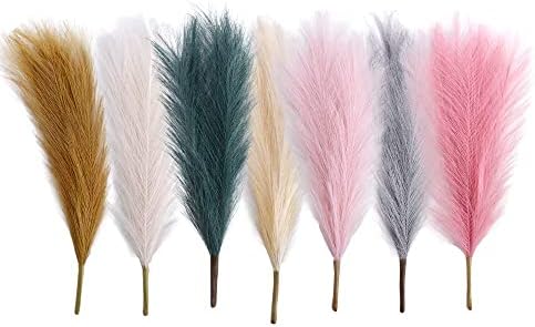 Ivory Dried Pampas Grass Branches 17 Inch for Home Wedding Decor