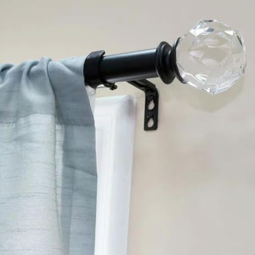 Ceybo Crystal Sphere Finials with Black Base Set of 2