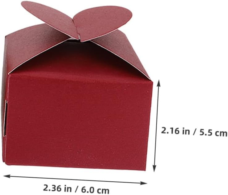KOMBIUDA 100pcs Heart Shaped Candy Favor Boxes for Weddings and Parties