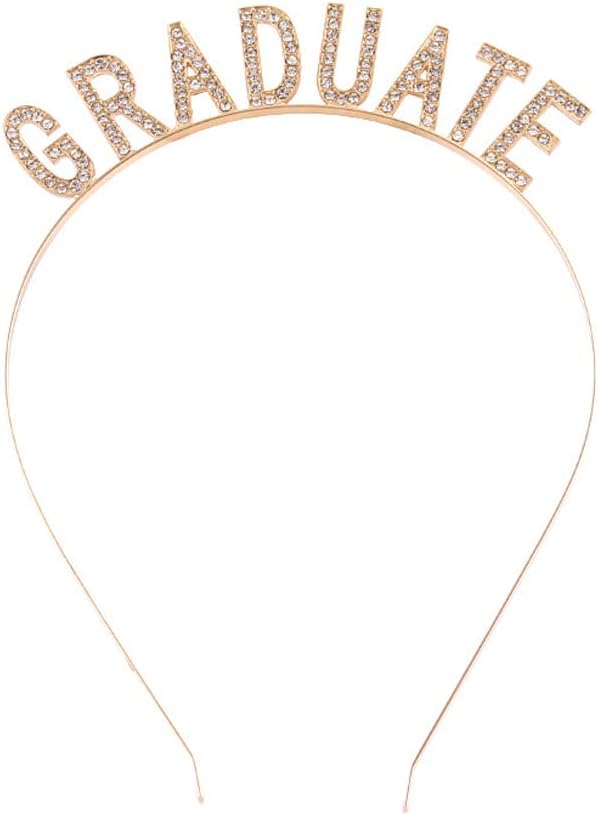 Kefley Shiny Gold Graduation Headband Crown
