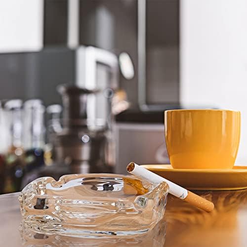 Glass Ashtray Square Transparent Elegant Home Use