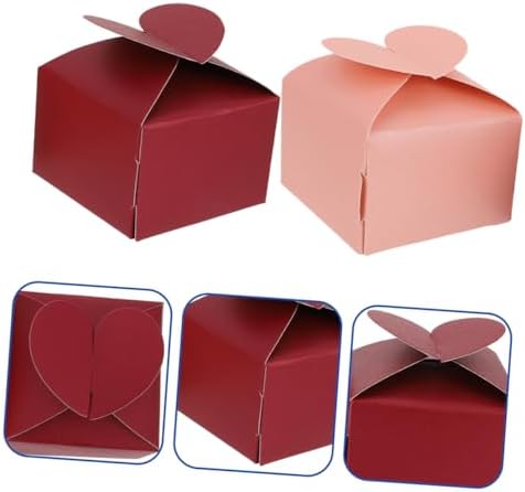 Cabilock 100pcs Heart Shaped Favor Boxes for Parties and Weddings