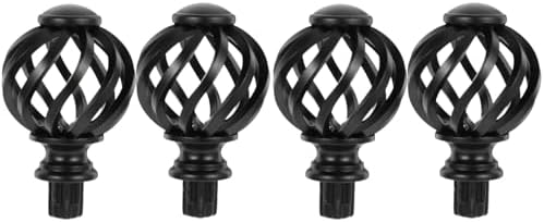 IMIKEYA 4 Pcs Diamond Finials Curtain Rod Ends
