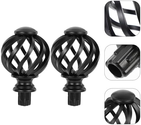 IMIKEYA 4 Pcs Diamond Finials Curtain Rod Ends
