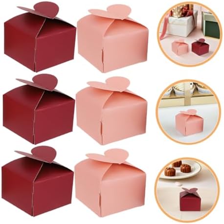 Cabilock 100pcs Heart Shaped Favor Boxes for Parties and Weddings