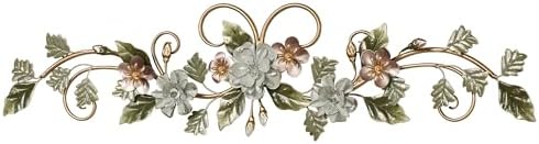 Touch of Class Flowering Charm Metal Wall Topper - Pink Gray Green Taupe Gold