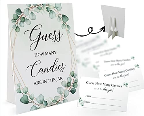 Candy Guessing Game Cards with Sign for Parties