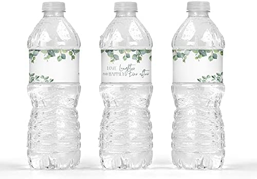 Eucalyptus Floral Water Bottle Wraps for Wedding Bridal Shower