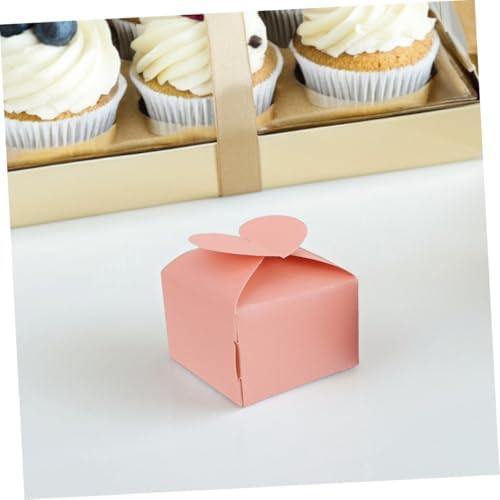 KOMBIUDA 100pcs Heart Shaped Candy Favor Boxes for Weddings and Parties