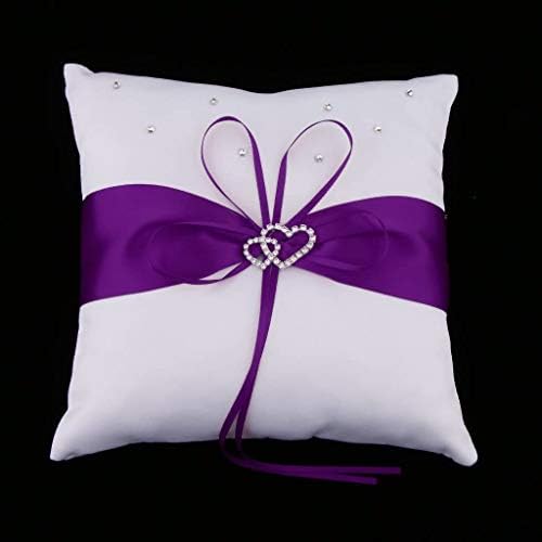 FRECI Purple Flower Girl Basket and Ring Pillow Set