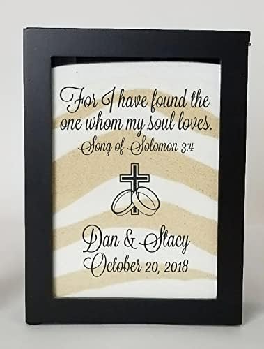 Personalized Unity Sand Ceremony Shadow Box Set - Wood Frame Ink Print Wedding Gift