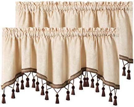 ELKCA Double-Sided Chenille Valance Panels Set of 2