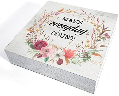Inspirational Make Everyday Count Wood Box Sign Decor