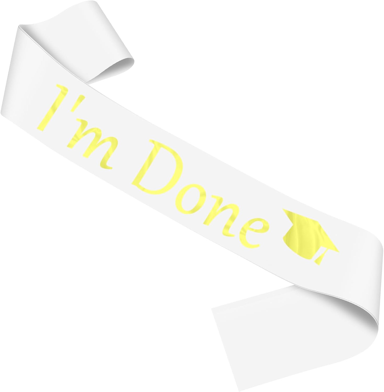 Graduation Sash for Graduates - White Satin Party Decor