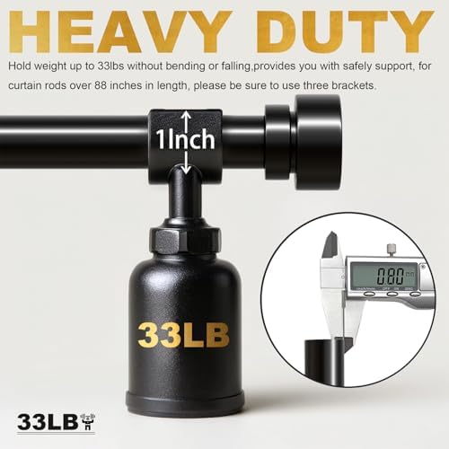 Modern Black Curtain Rods 48-84 Inch Adjustable Length