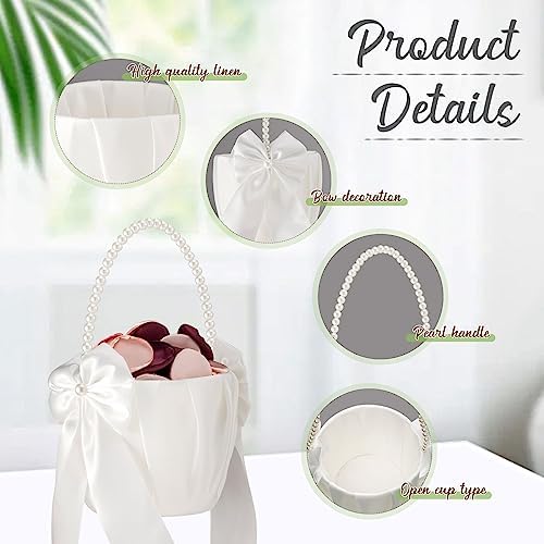 Geetery 6 Piece Flower Girl Baskets for Weddings