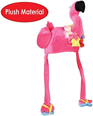 Beistle Unisex Plush Pink Flamingo Hat for Parties