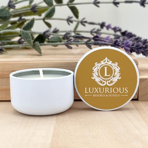 Custom Candles with Logo - 10 Pack - White Tin