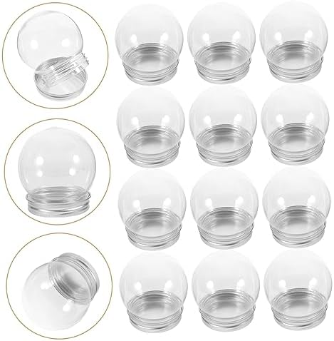 12pcs Candy Containers for DIY Water Globes with Aluminum Caps