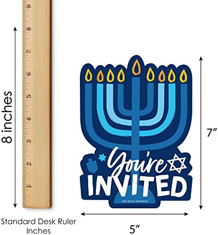 Big Dot of Happiness Hanukkah Menorah Invitation Set of 12