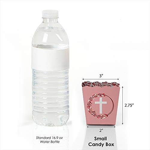 Pink Elegant Cross Mini Candy Boxes Set of 12