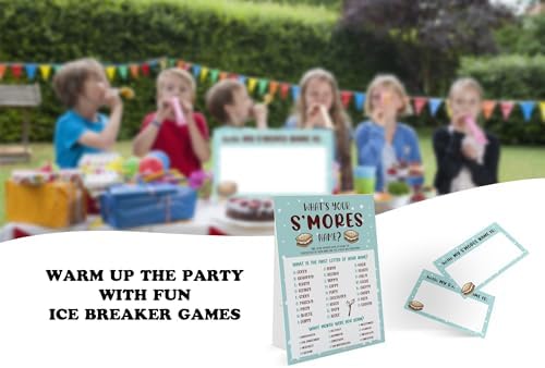 Whats Your Smores Name Game Sign and 30 Stickers