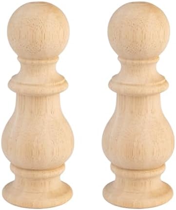 Crapapfert 2Pack Unfinished Wood Finials for Indoor Use