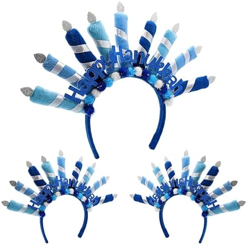 Menorah Headbands for Hanukkah 8 Pack
