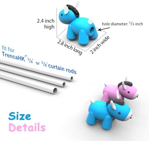 Cute Horse Curtain Rod Finials for Kids Bedroom