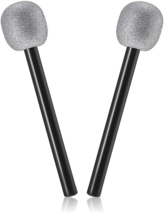 1pcs Rockstar Costume Accessories Set with 2pcs Silver Glitter Microphones and Headphones