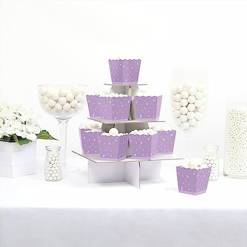 Big Dot of Happiness Purple Confetti Stars Mini Candy Boxes Set of 12