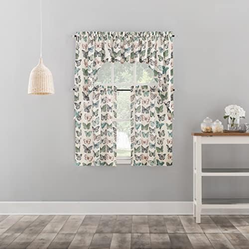 No 918 Blue Magdalena Crushed Sheer Voile Rod Pocket Curtain Panel