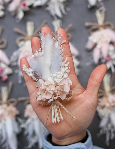 Mini Dried Flower Bouquet Set 12pcs Pink