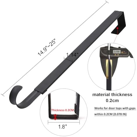 Adjustable Wreath Hanger for Front Door and Hooks Organizer