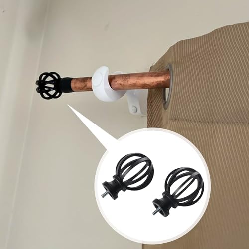 Matte Black Curtain Rod End Caps Finials 2 Pcs
