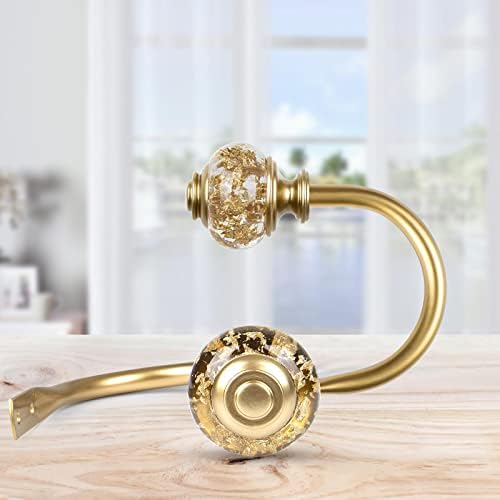 2 Pack Curtain Holdbacks with Gold Translucent Finials