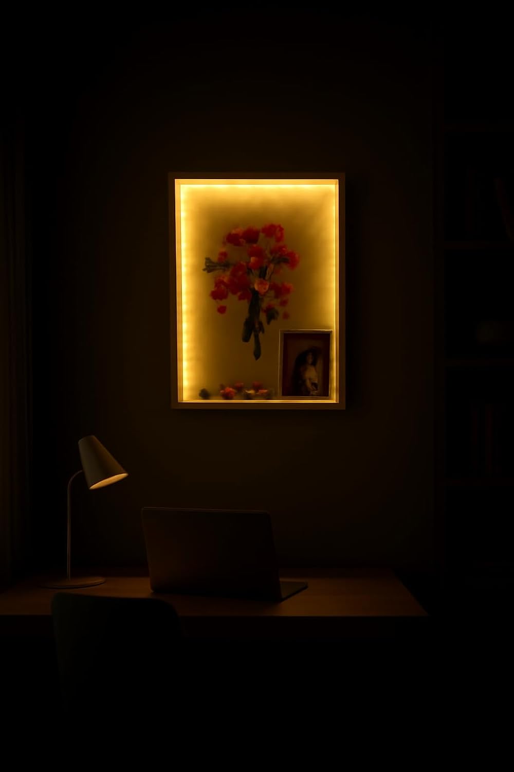 LED Lighted Shadow Box for Art Display and Storage