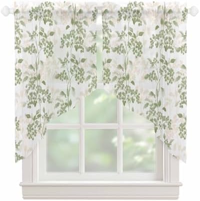 Sage Green Wildflower Panels Curtains Set 72x45 Inch
