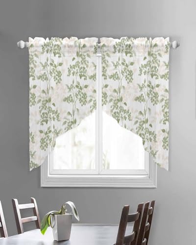Sage Green Wildflower Panels Curtains Set 72x45 Inch