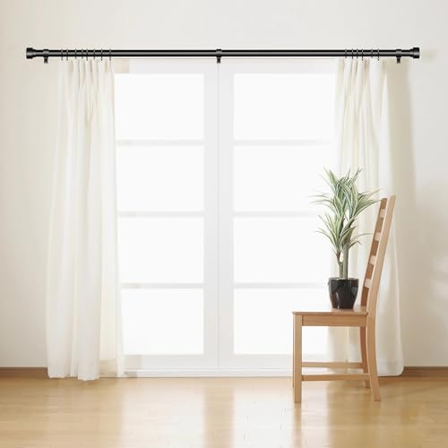 Adjustable Black Curtain Rod for 32-120 Windows