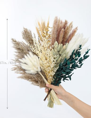 Dried Pampas Grass Decorations 117 Pieces Bouquet Set